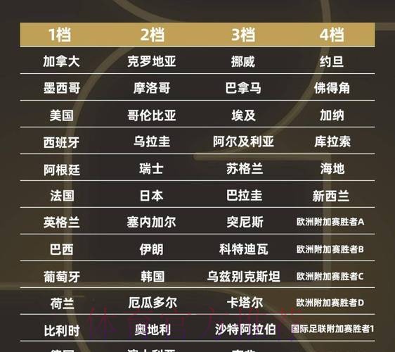 2026世界杯强队排名分析